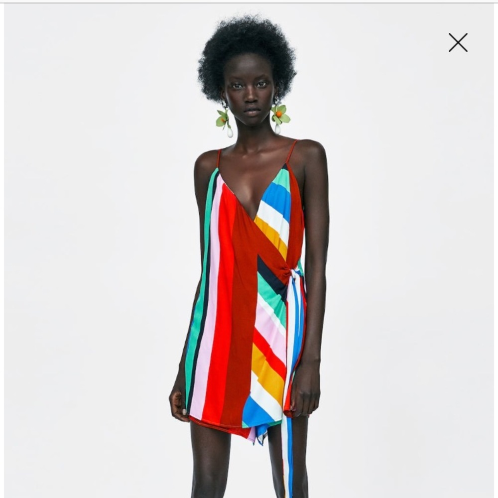 ISO Zara S/S 18 Short Wrap Stripe Jumpsuit Romper